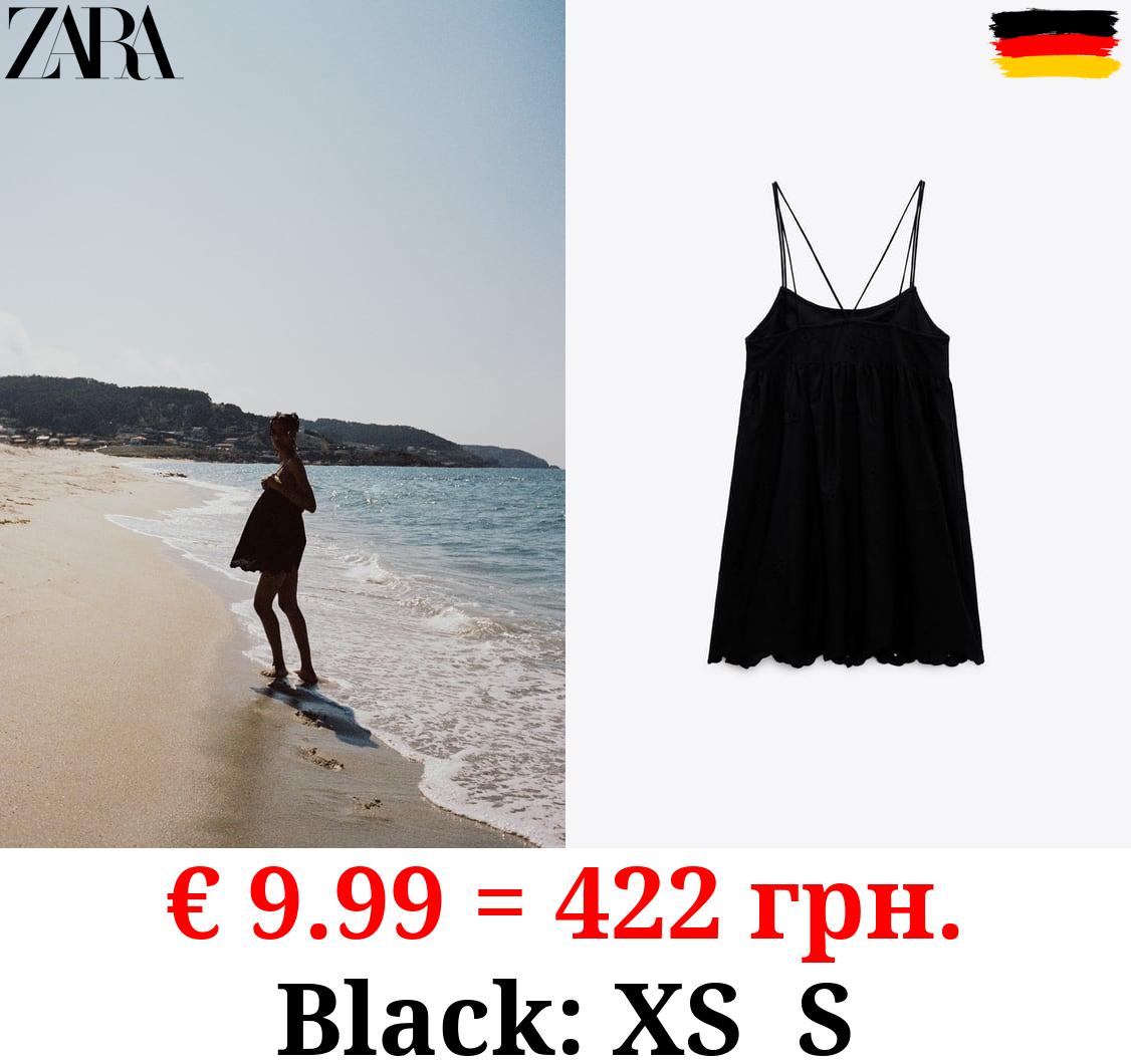 CUTWORK EMBROIDERY PLAYSUIT DRESS