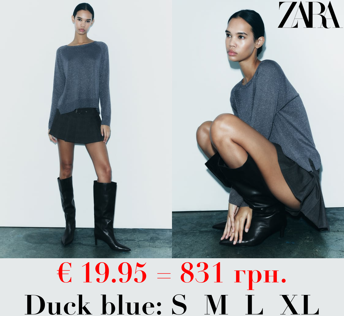 METALLIC THREAD KNIT SWEATER