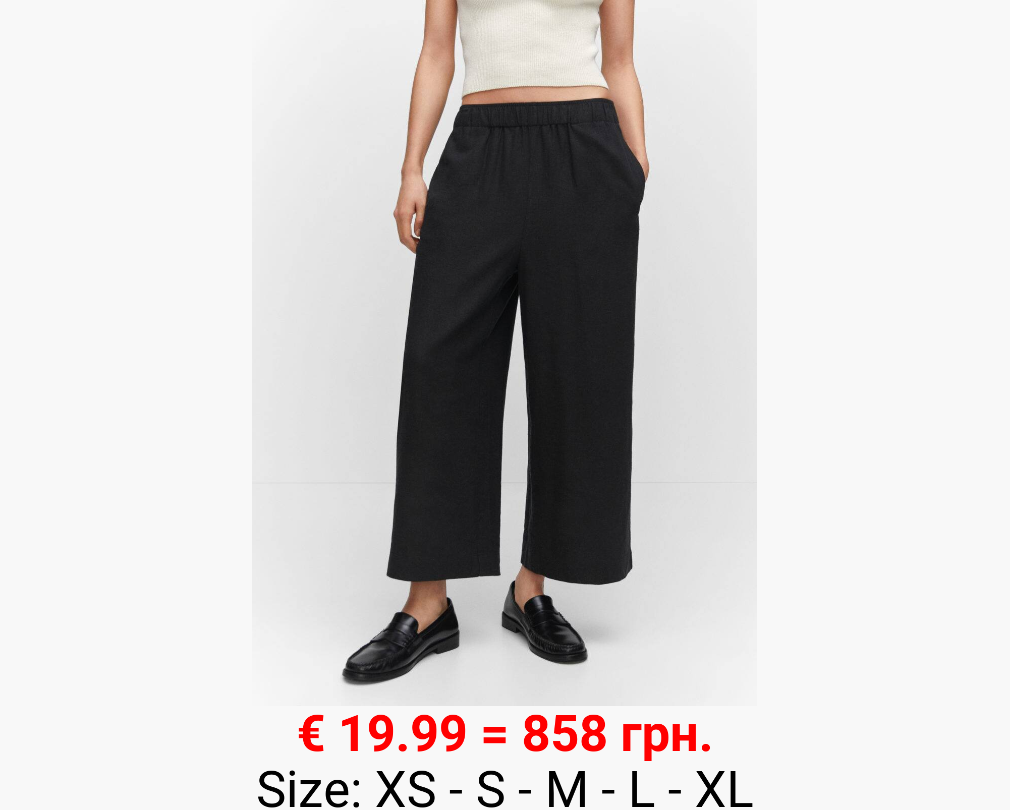 Pantalón culotte lino