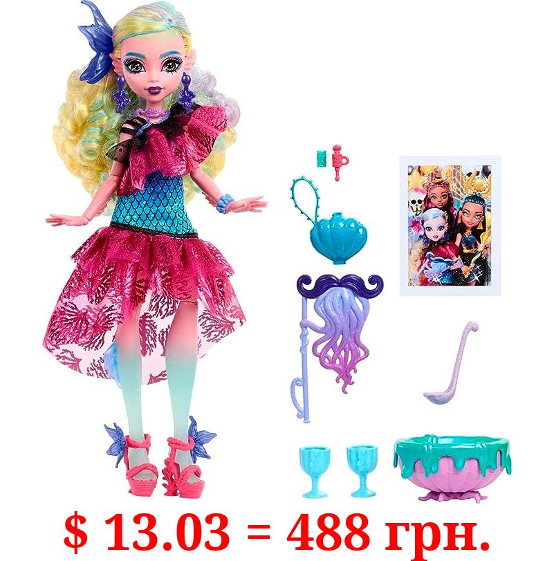Monster High Lagoona Blue Doll in Monster Ball Party Dress with Themed Accessories Like Balloons