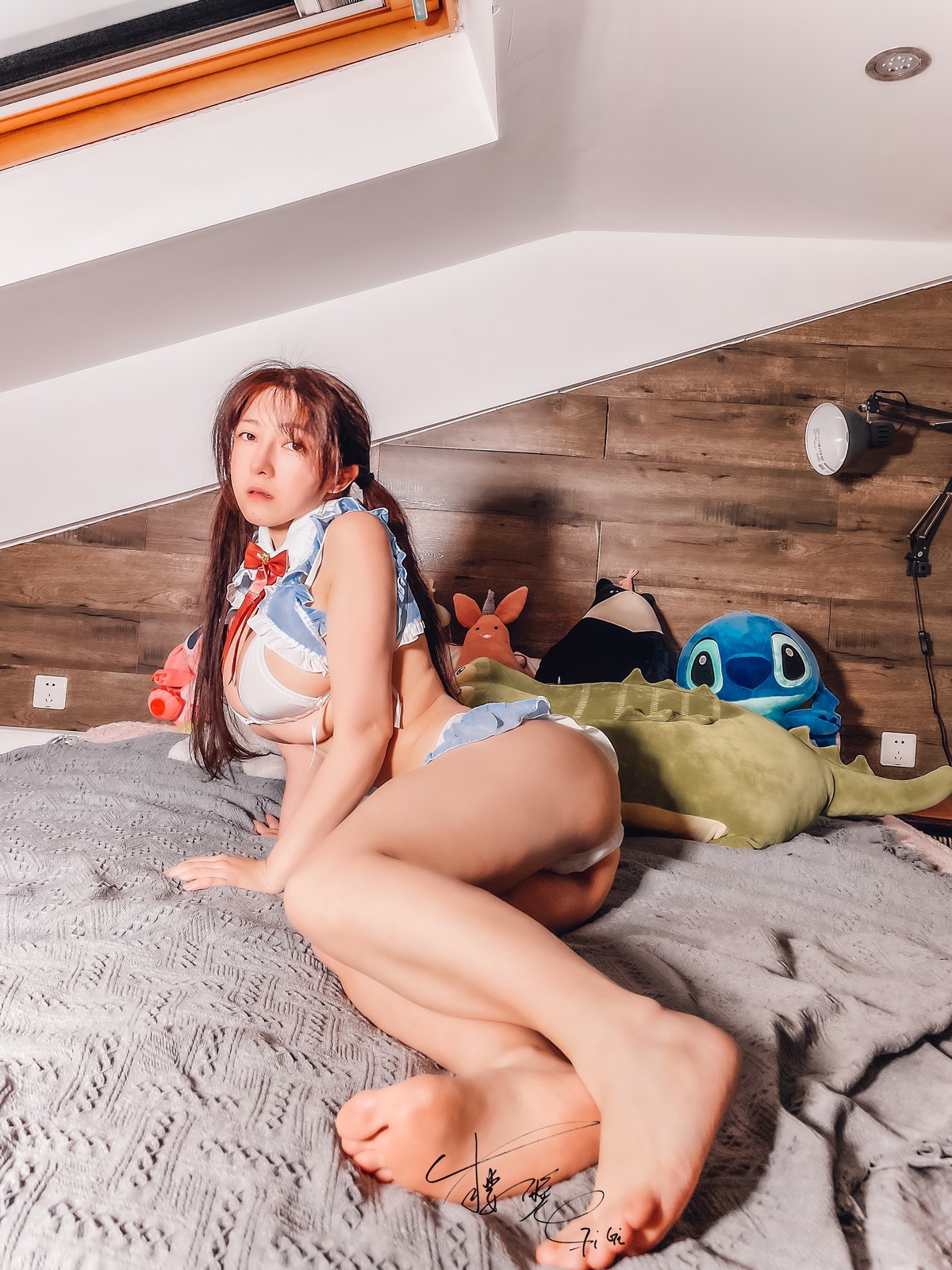 Cosplay 樱晚gigi 蓝色比基尼 19