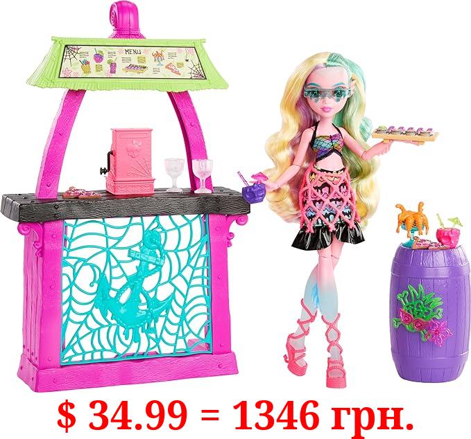 Monster High Doll and Playset, Lagoona Blue Scare-adise Island Snack Shack with Food Accessories and Color Change Drinks