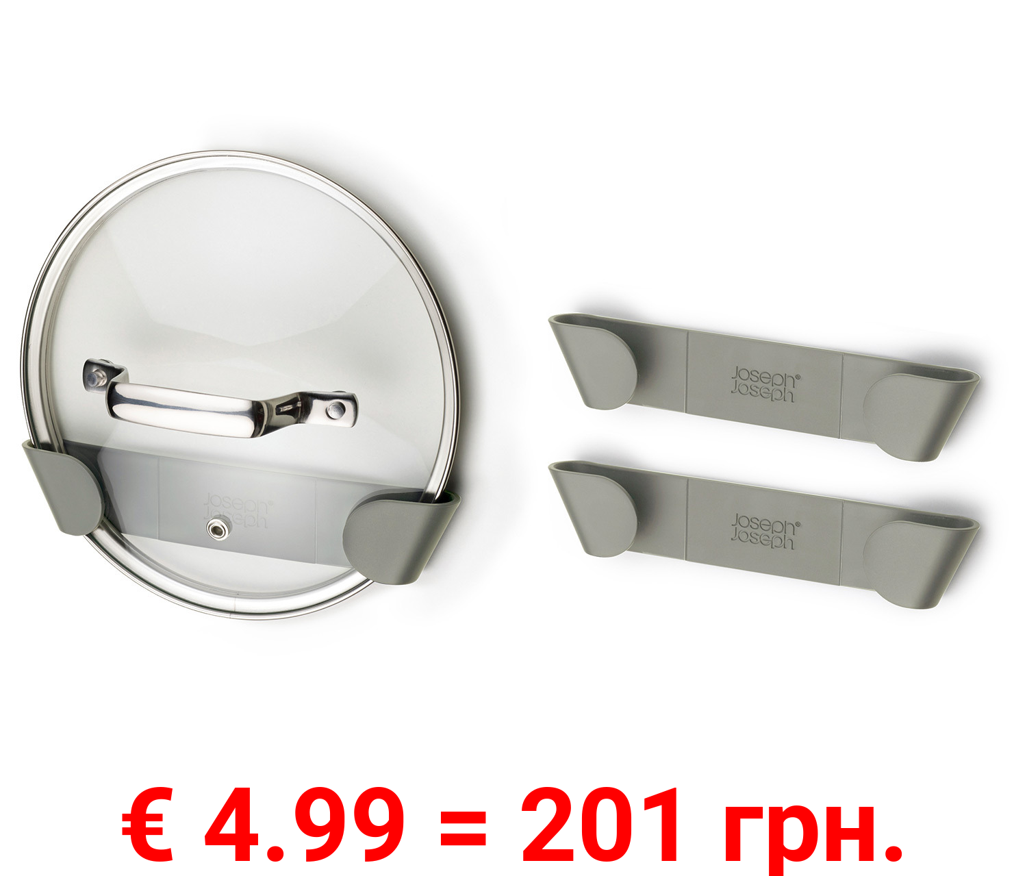 Joseph Joseph Duo Set aus 3 Topfdeckelhaltern - Grau