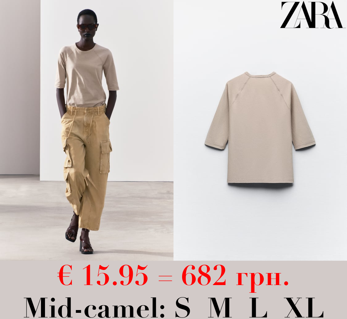 COTTON AND LINEN BLEND T-SHIRT