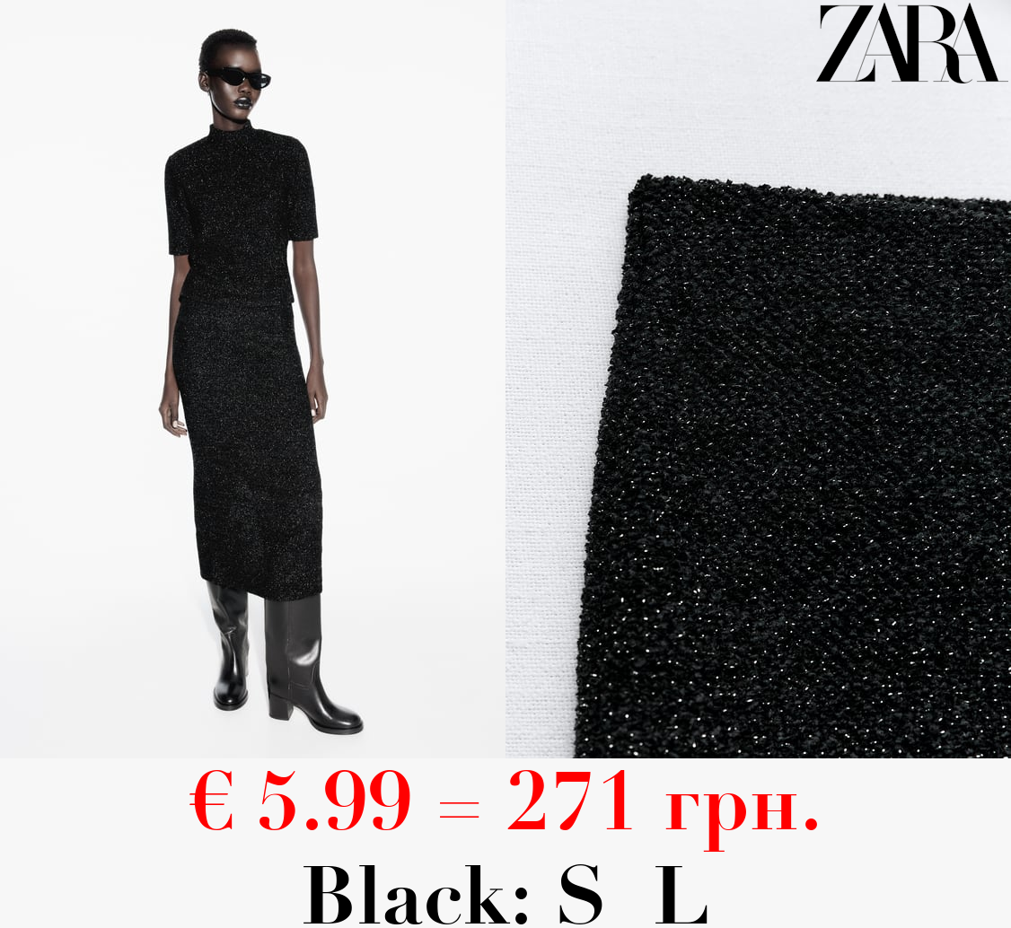 SHINY BOUCLÉ JACQUARD SKIRT