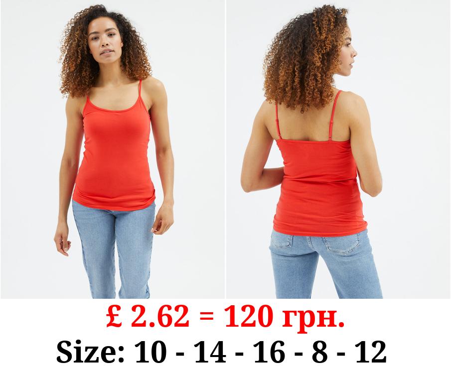 Red Strappy Cami Top