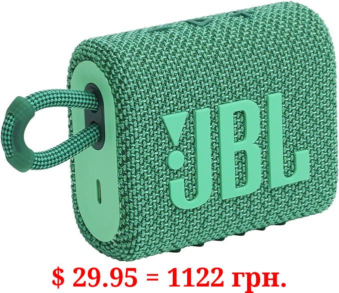 JBL Go 3 Eco: Portable Speaker with Bluetooth, Built-in Battery, Waterproof and Dustproof Feature - Green