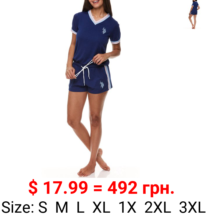 U.S. Polo Assn. Women's & Women's Plus 2pc Short Sleeve Lounge Pajama Sleep Set