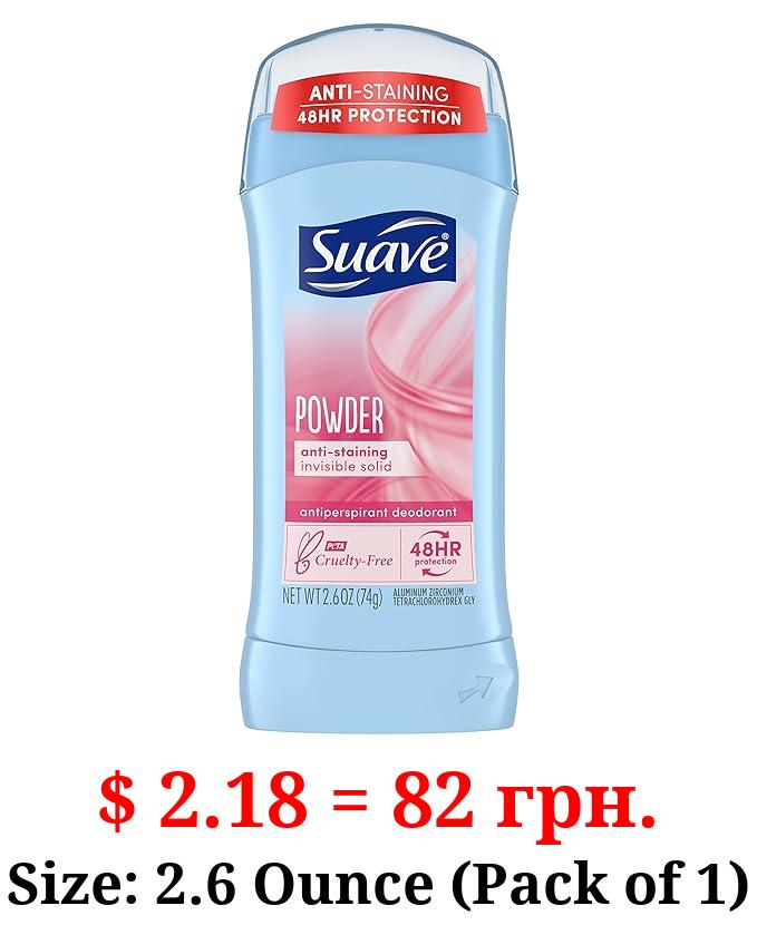 Suave Deodorant Antiperspirant & Deodorant Stick 48-hour Odor and Wetness Protection Powder Deodorant for Women 2.6 oz