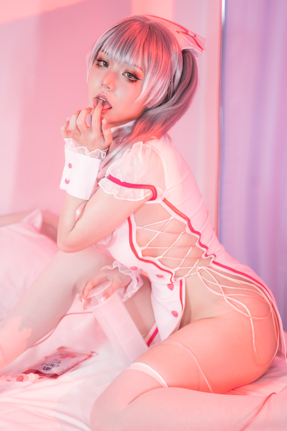Cosplay 爆机少女喵小吉 粉红护士 15