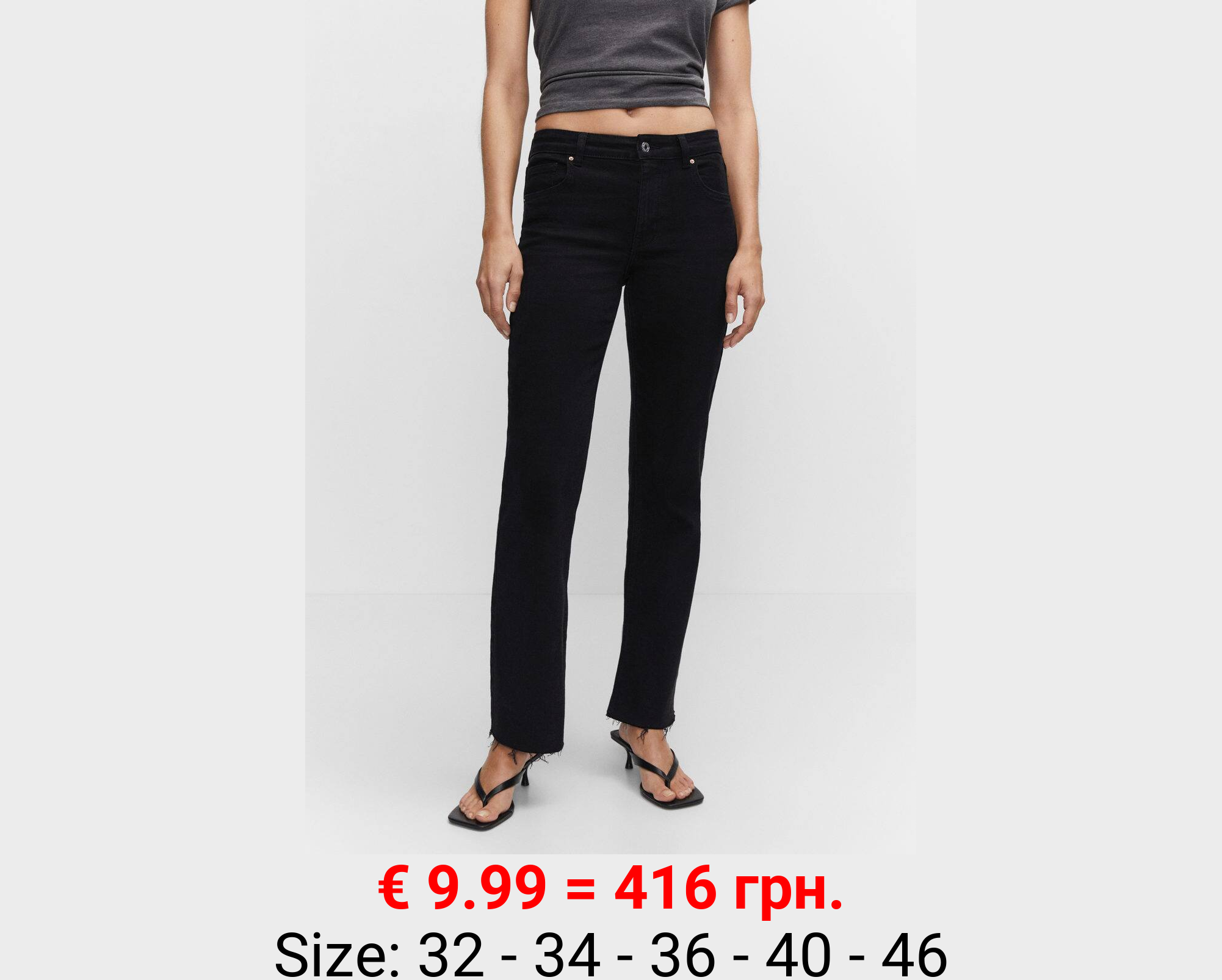 Jeans rectos tiro medio aberturas