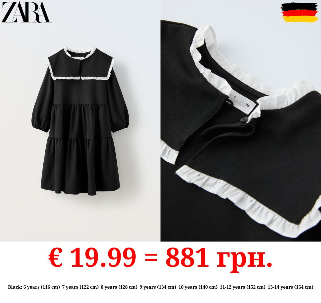 DRESS WITH RUFFLED NECK