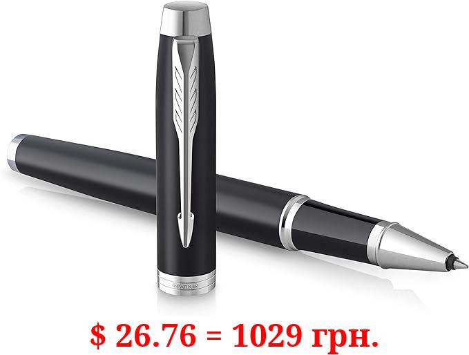 Parker IM Rollerball Pen | Matte Black with Chrome Trim | Fine Point with Black Ink Refill | Gift Box