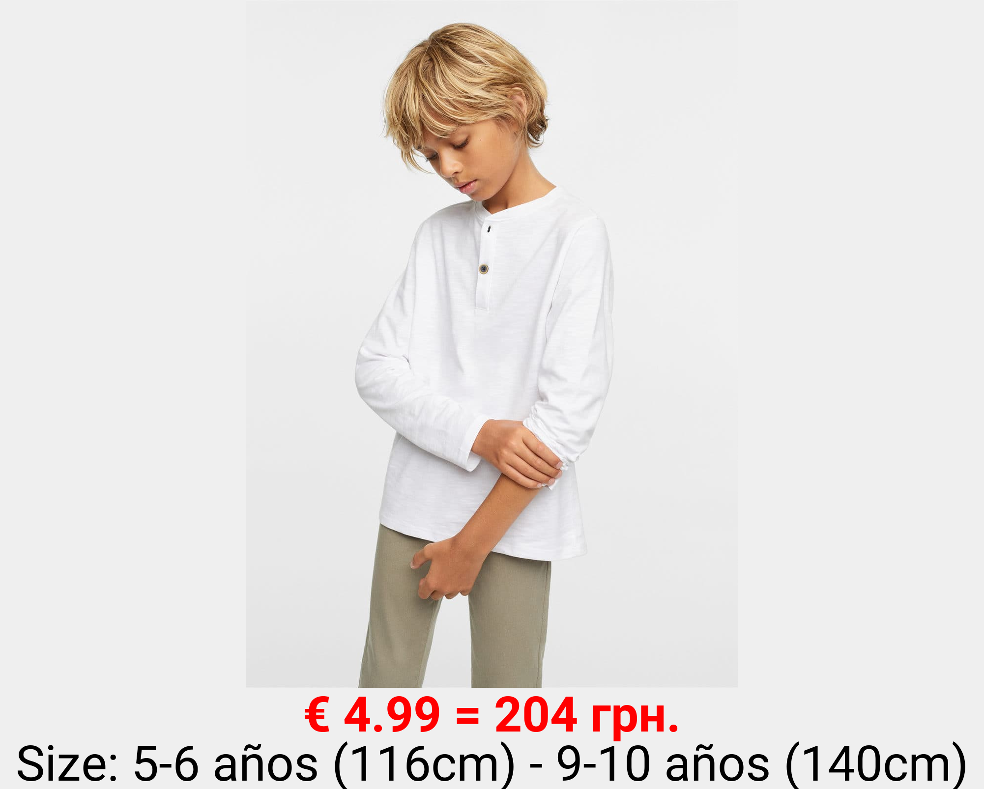 Camiseta manga larga botones