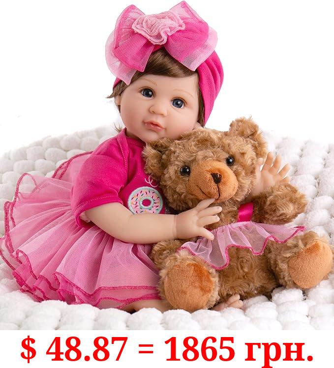 Aori Lifelike Reborn Baby Doll,22 inch Realistic Newborn Baby Girl Dolls,Real Looking Handmade Poseable Weighted Vinyl Toddler Gift for Kids Viola