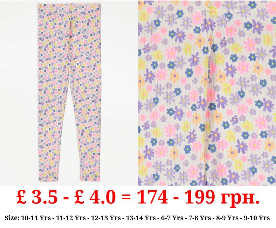 Ditsy Floral Ribbed Leggings