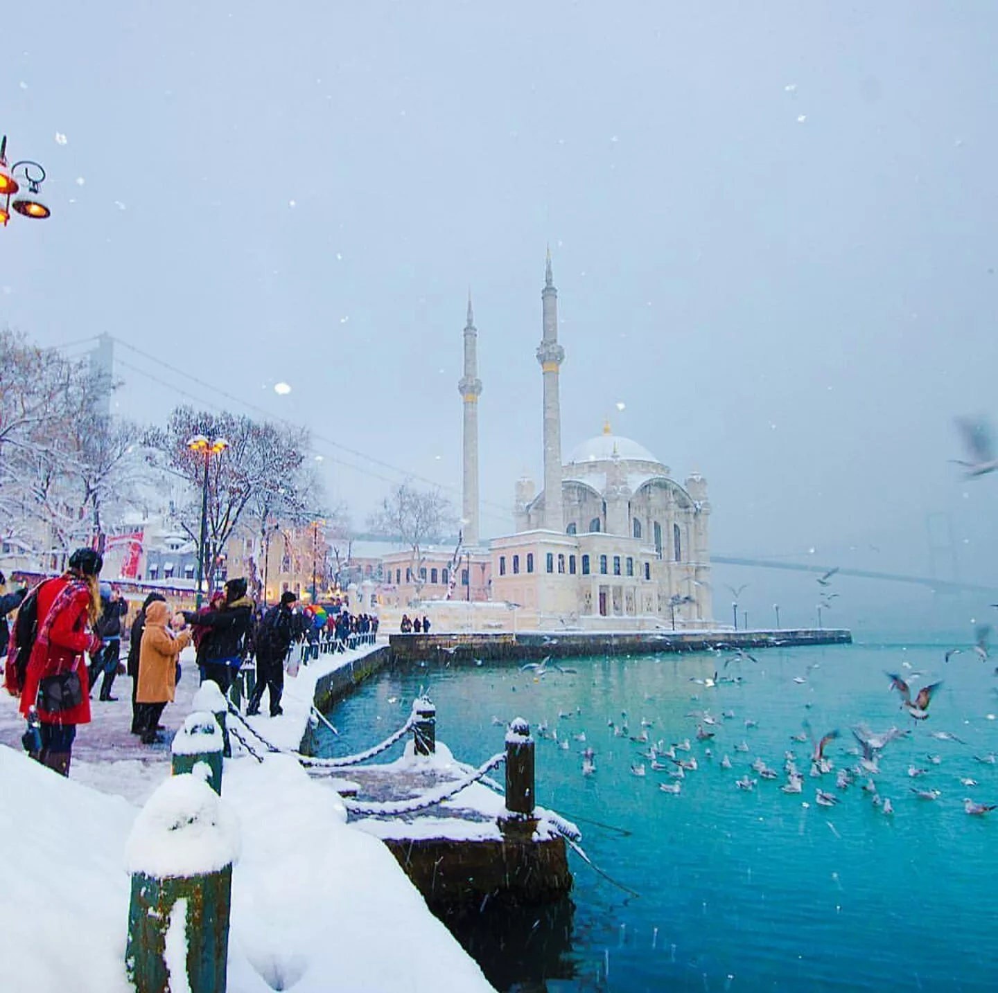 Босфор Турция Стамбул зимой