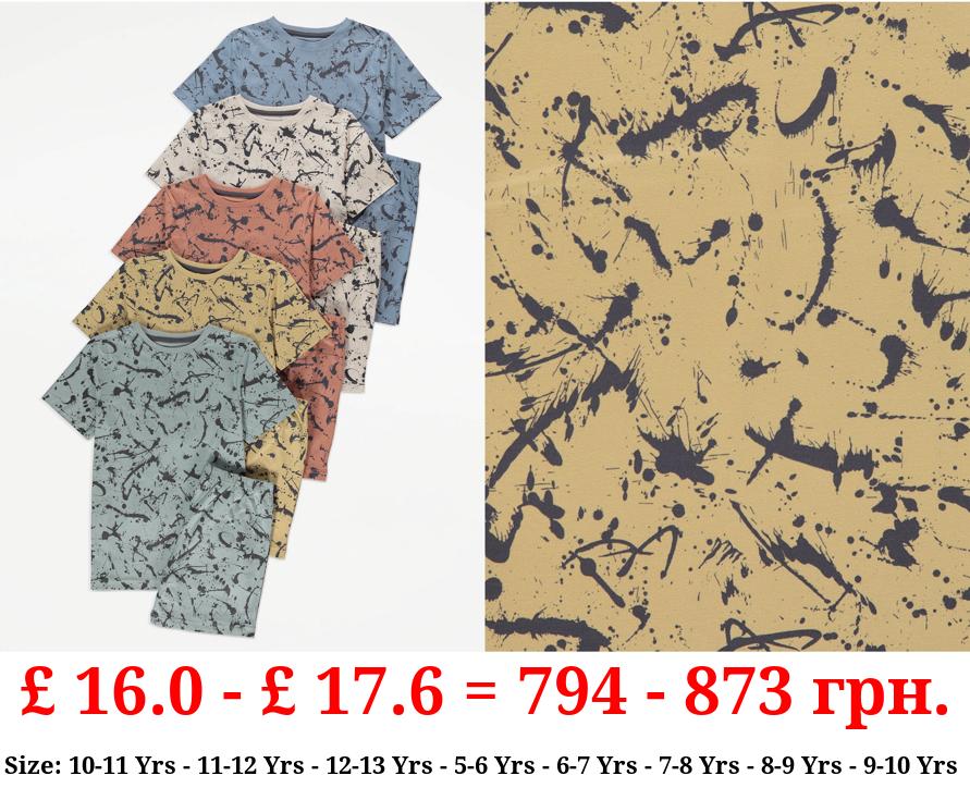 Paint Splatter Short Pyjamas 5 Pack