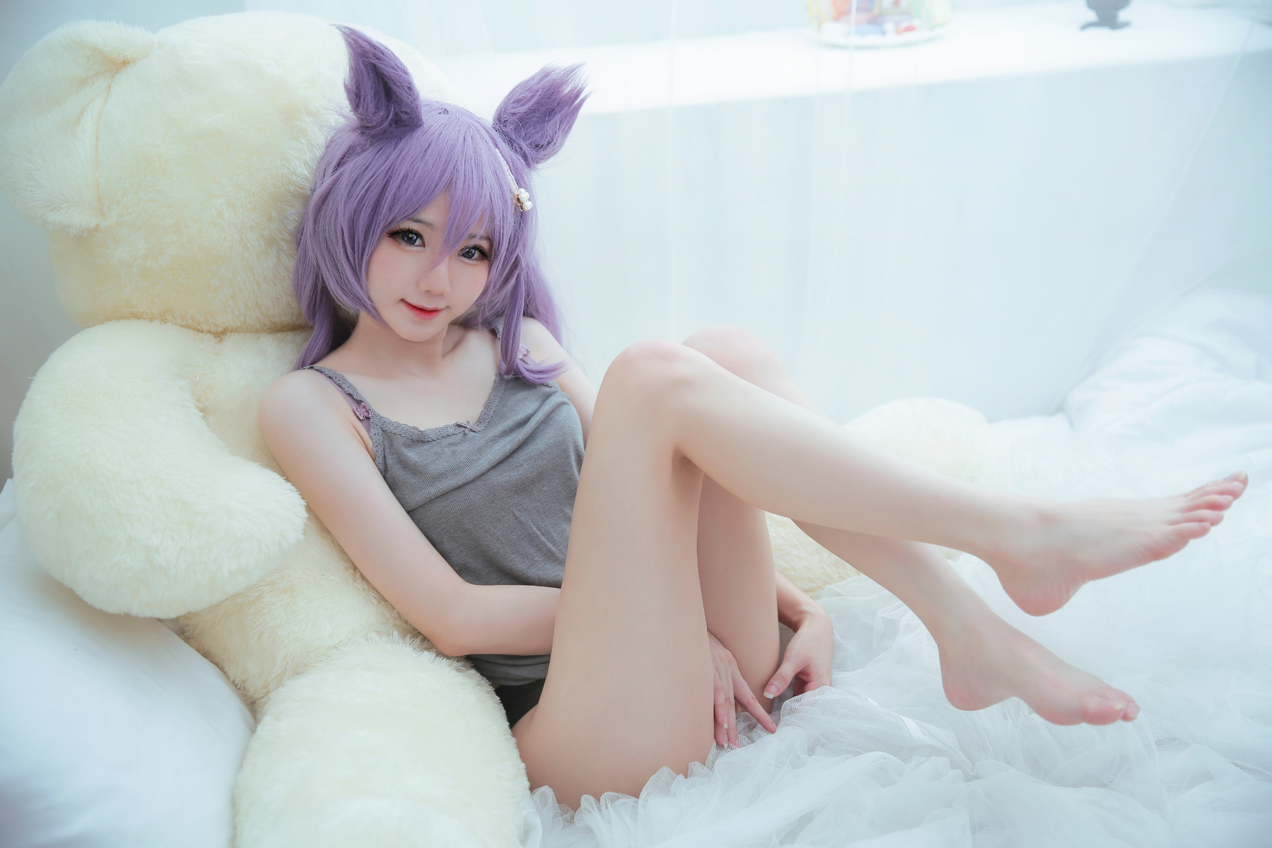 Sally多啦雪 Cosplay Keqing 刻晴 Lingerie Ver. 14
