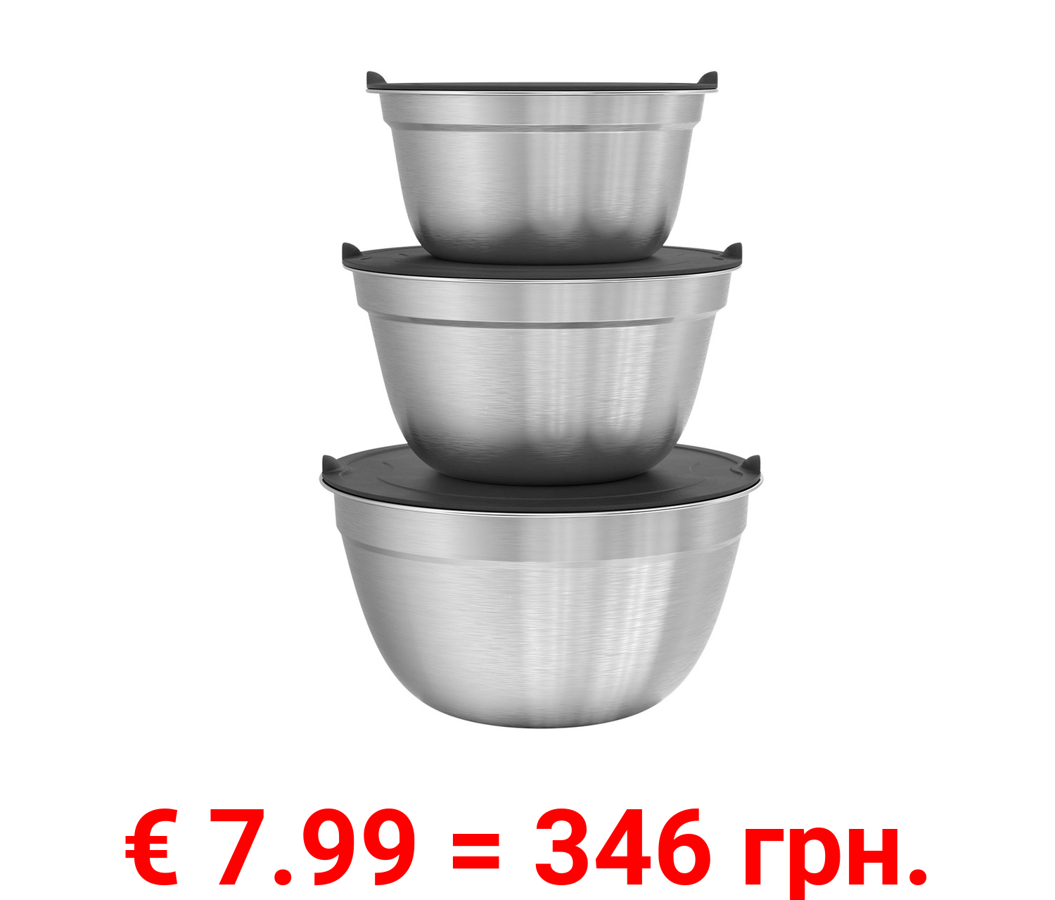 ERNESTO® Schüsselset Edelstahl, 3-teilig