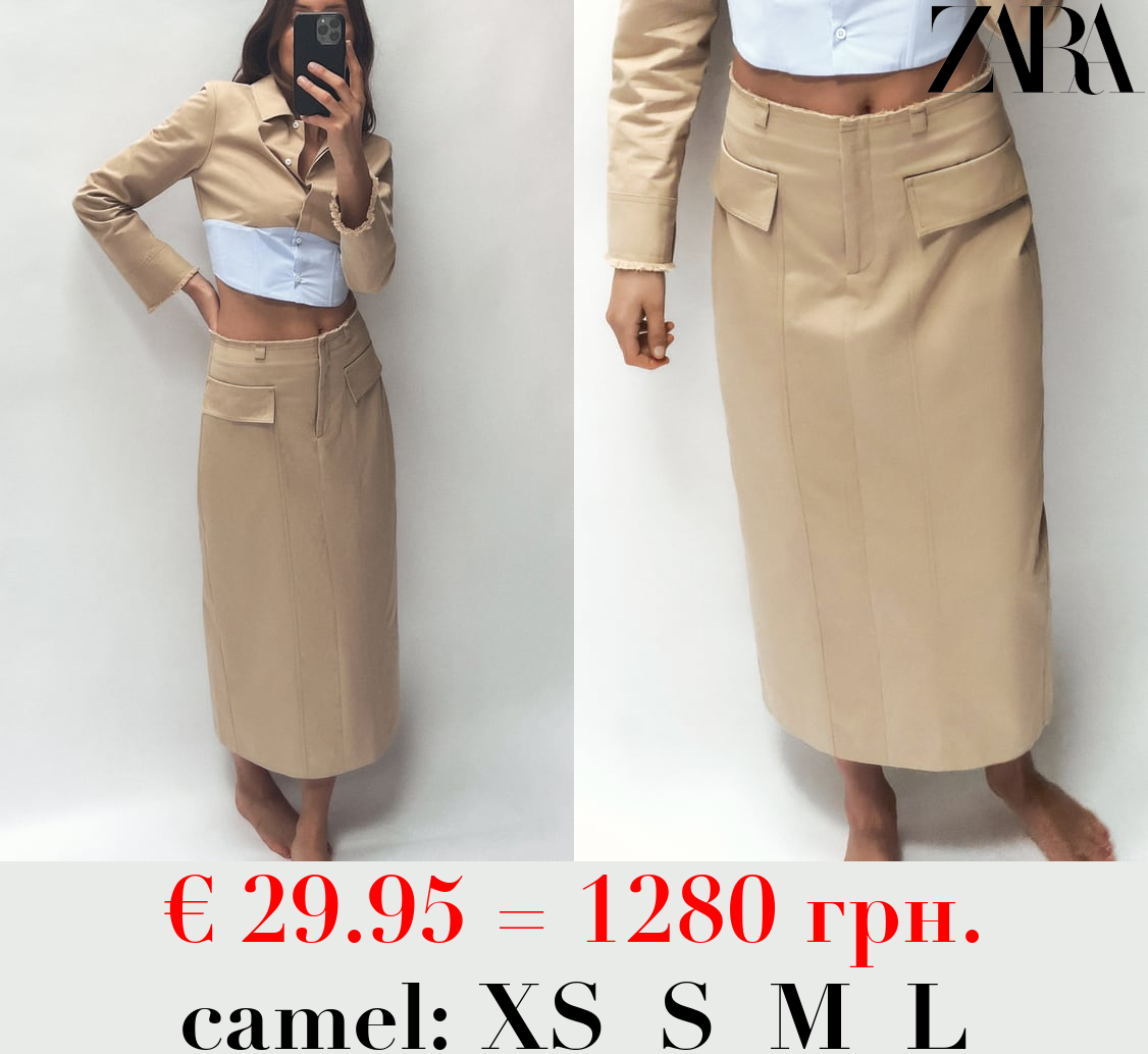 MIDI PENCIL SKIRT WITH TOPSTITCHING