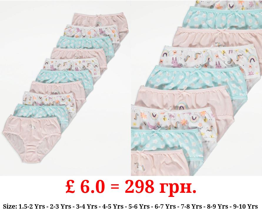 Unicorn Flower Knickers 10 Pack