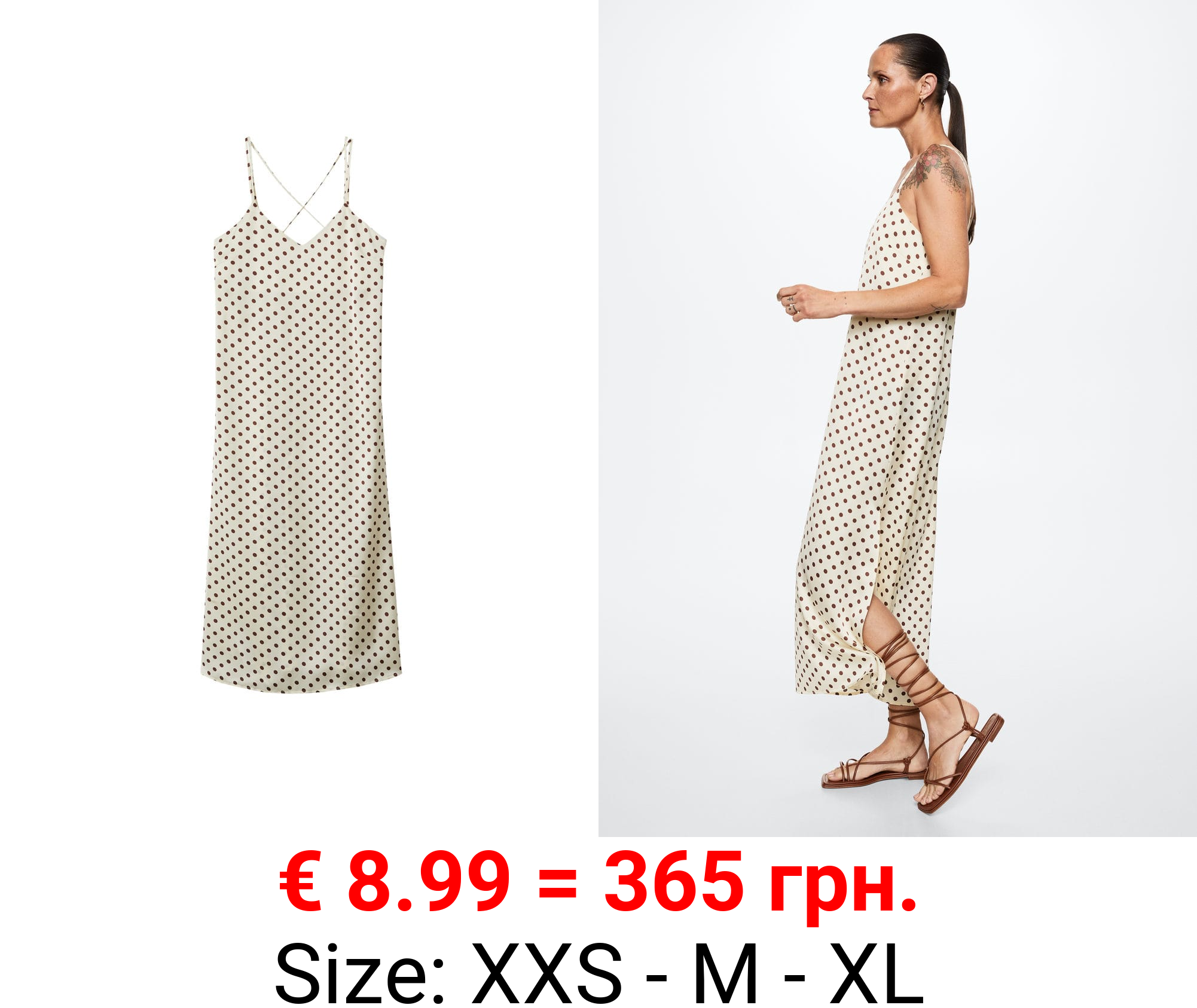 vestido satinado lunares