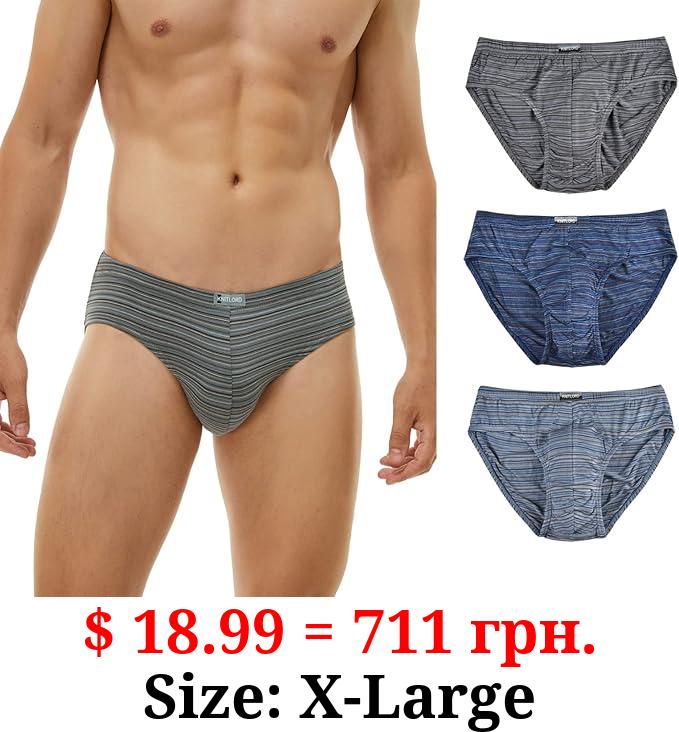 KNITLORD Men's Bamboo Underwear Soft Lightweight Mid/Low Rise Briefs 3 or 4 Pack