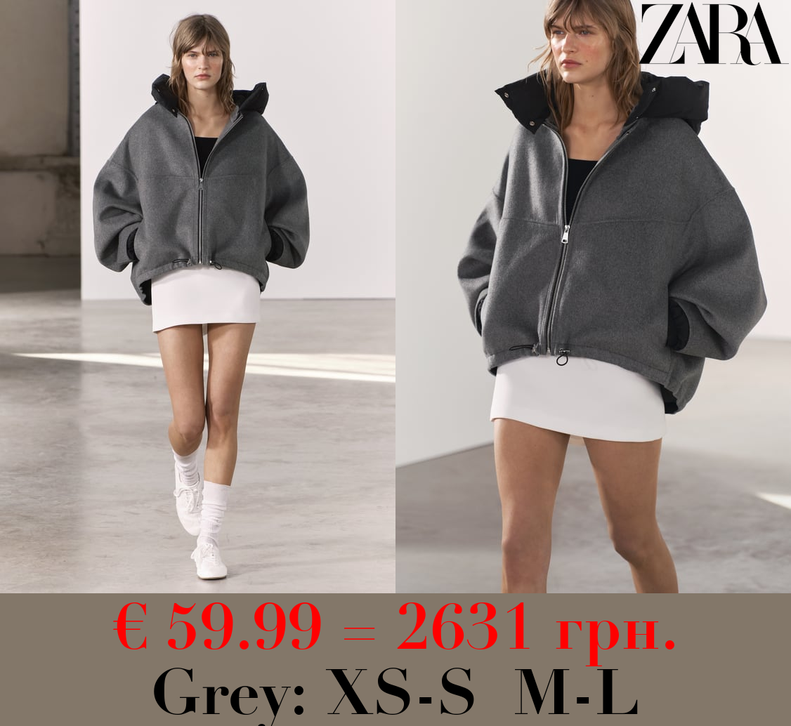 ZW COLLECTION BOMBER JACKET WITH DETACHABLE DETAIL