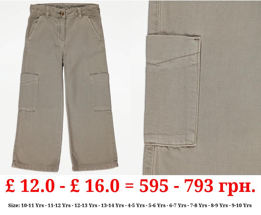 Green Cargo Twill Trousers