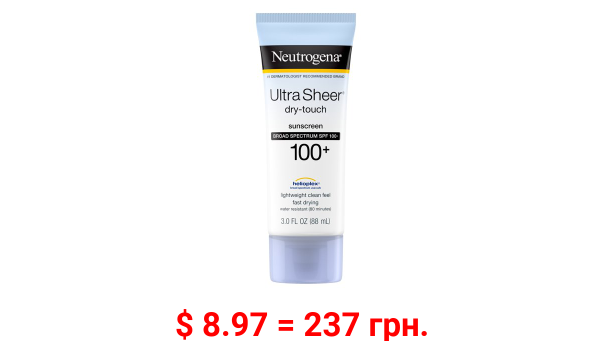 Neutrogena Ultra Sheer Dry-Touch SPF 100 Sunscreen Lotion, 3 fl oz