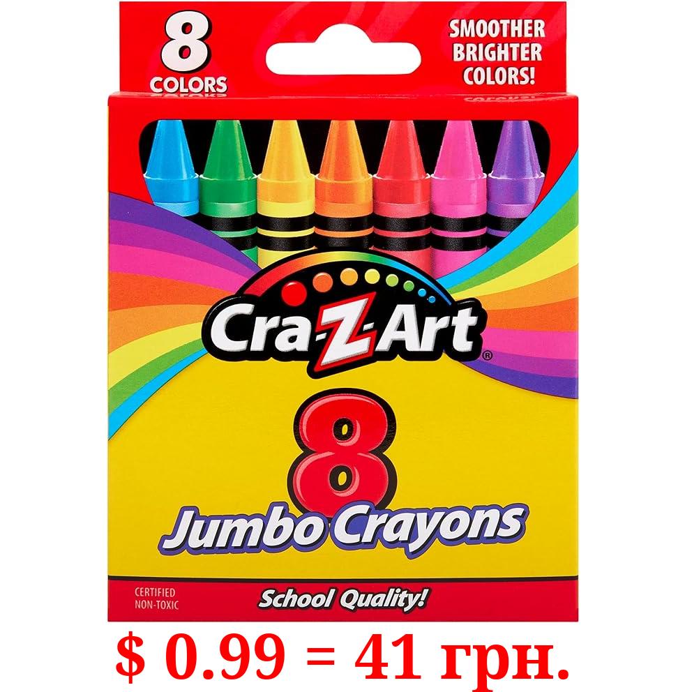 Cra-Z-Art Jumbo Crayons, 8 Assorted Colors, 8/Pack (10203WM48)