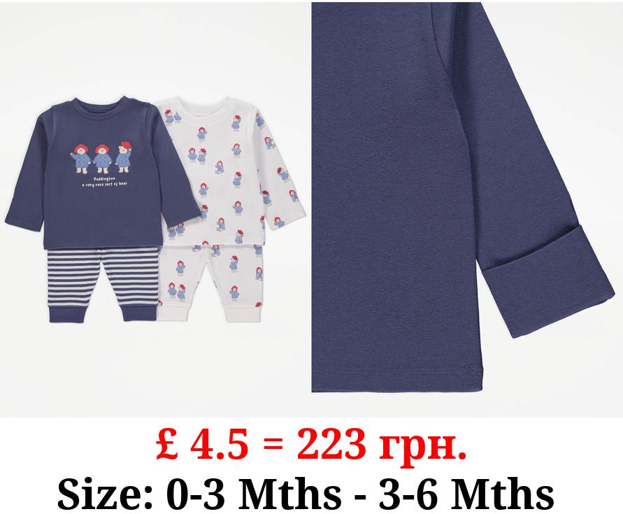 Paddington Bear Long Sleeve Pyjamas 2 Pack