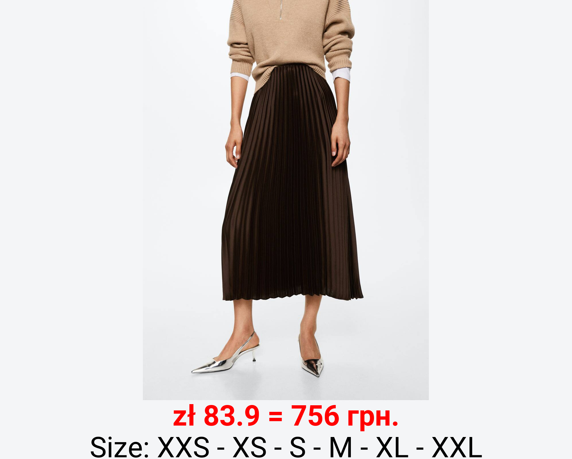 Falda plisada satinada