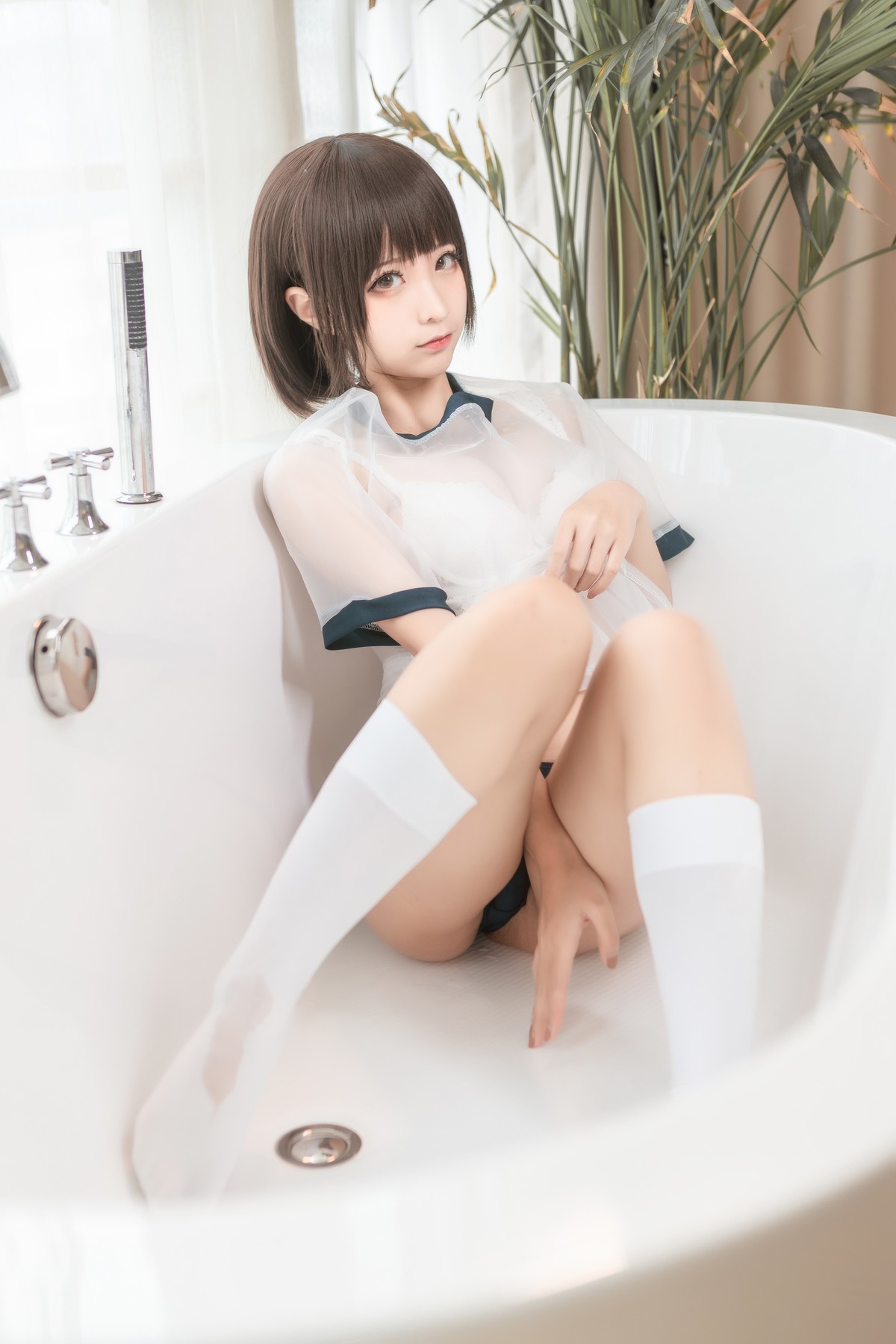 Cosplay 蠢沫沫 Chunmomo 透明体操服 28
