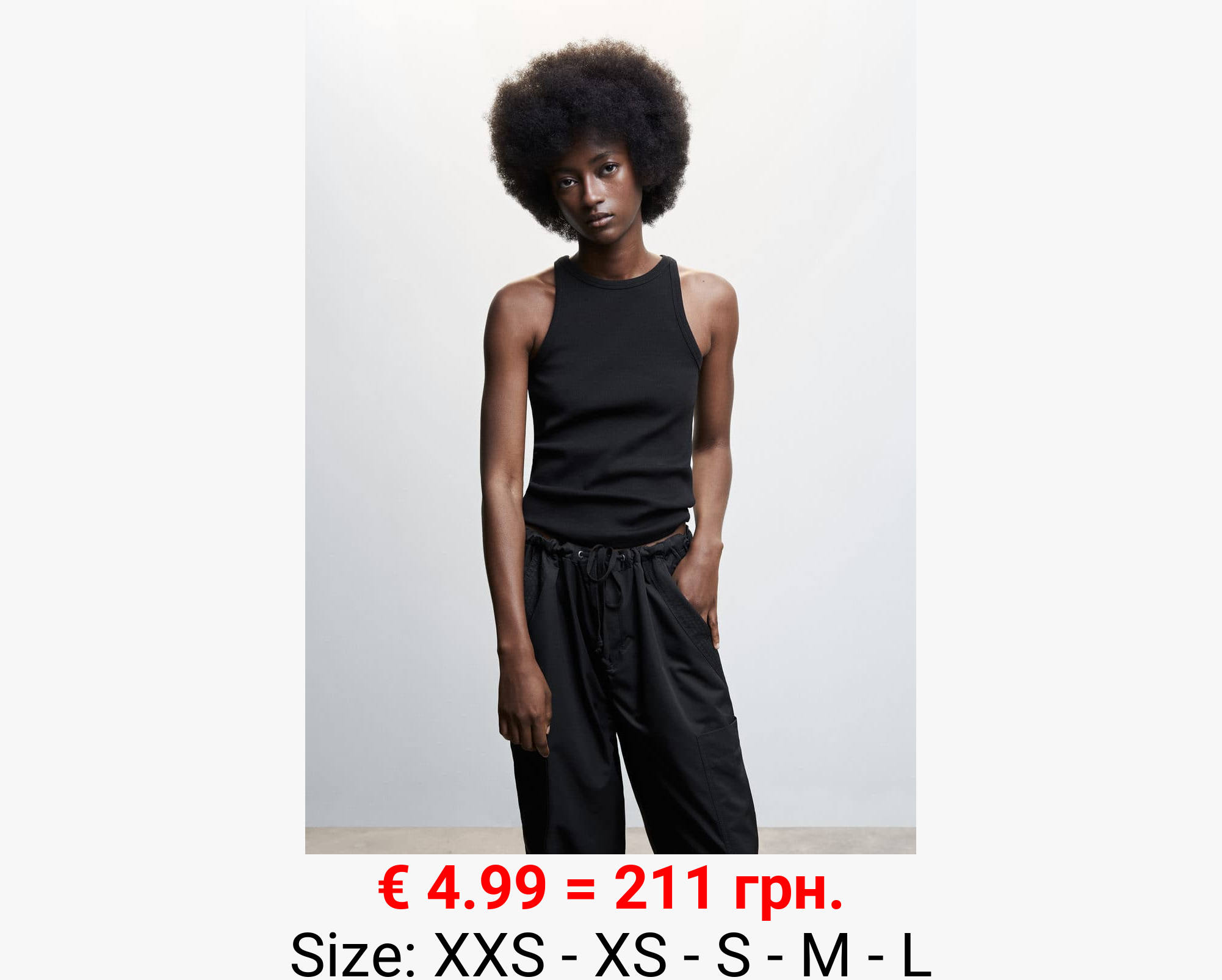 Top canalé algodón