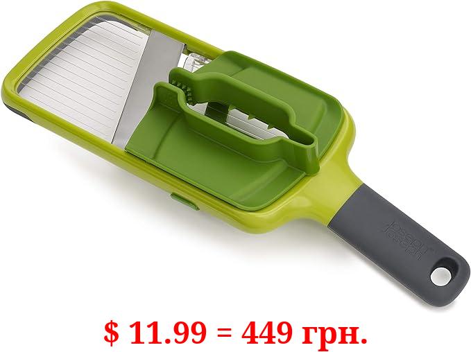 Joseph Joseph Multi Hand-held Mandoline Slicer with Food Grip and Adjustable Blades Dishwasher Safe, One-size, Green