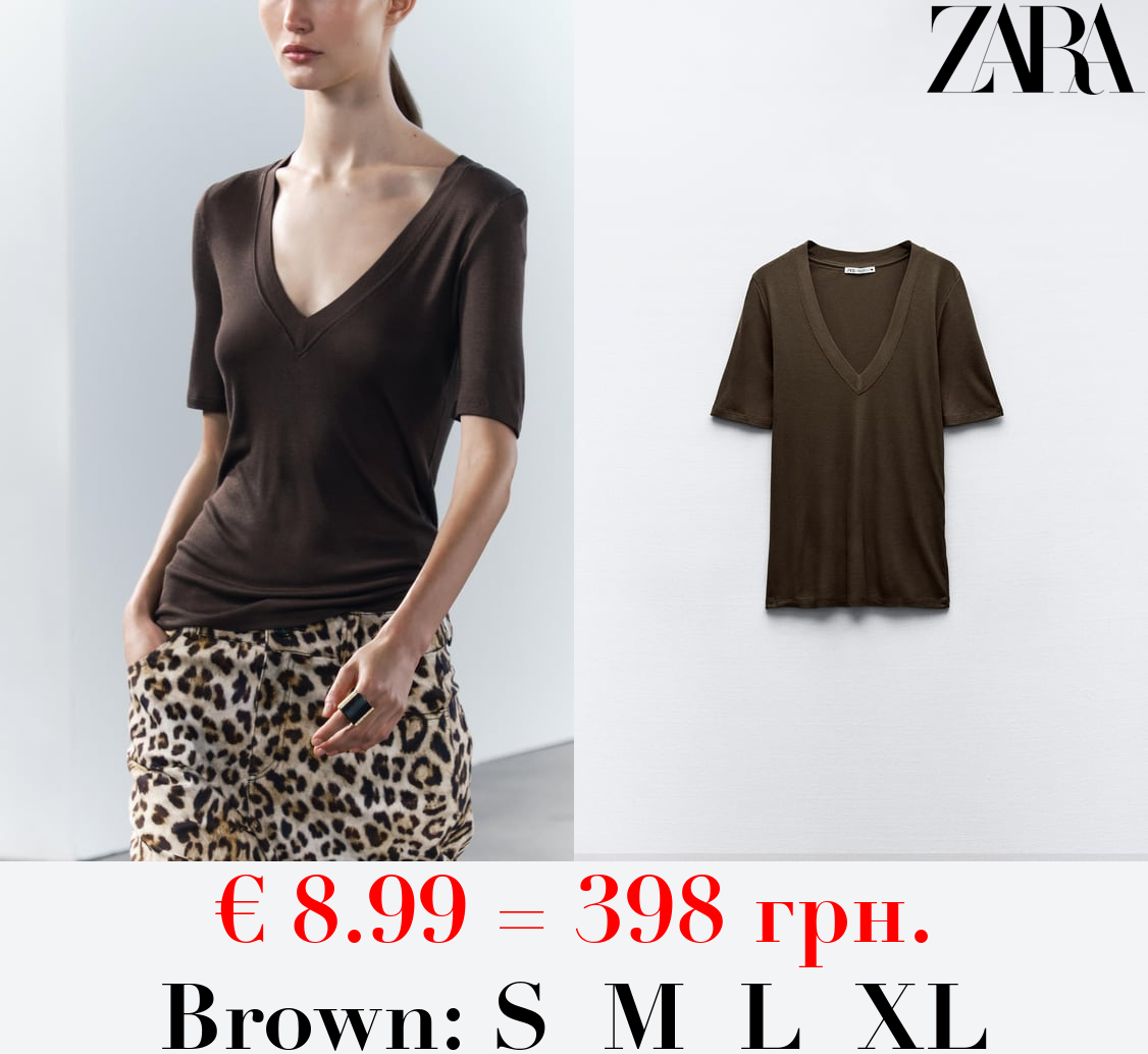 FLOWING V-NECK T-SHIRT