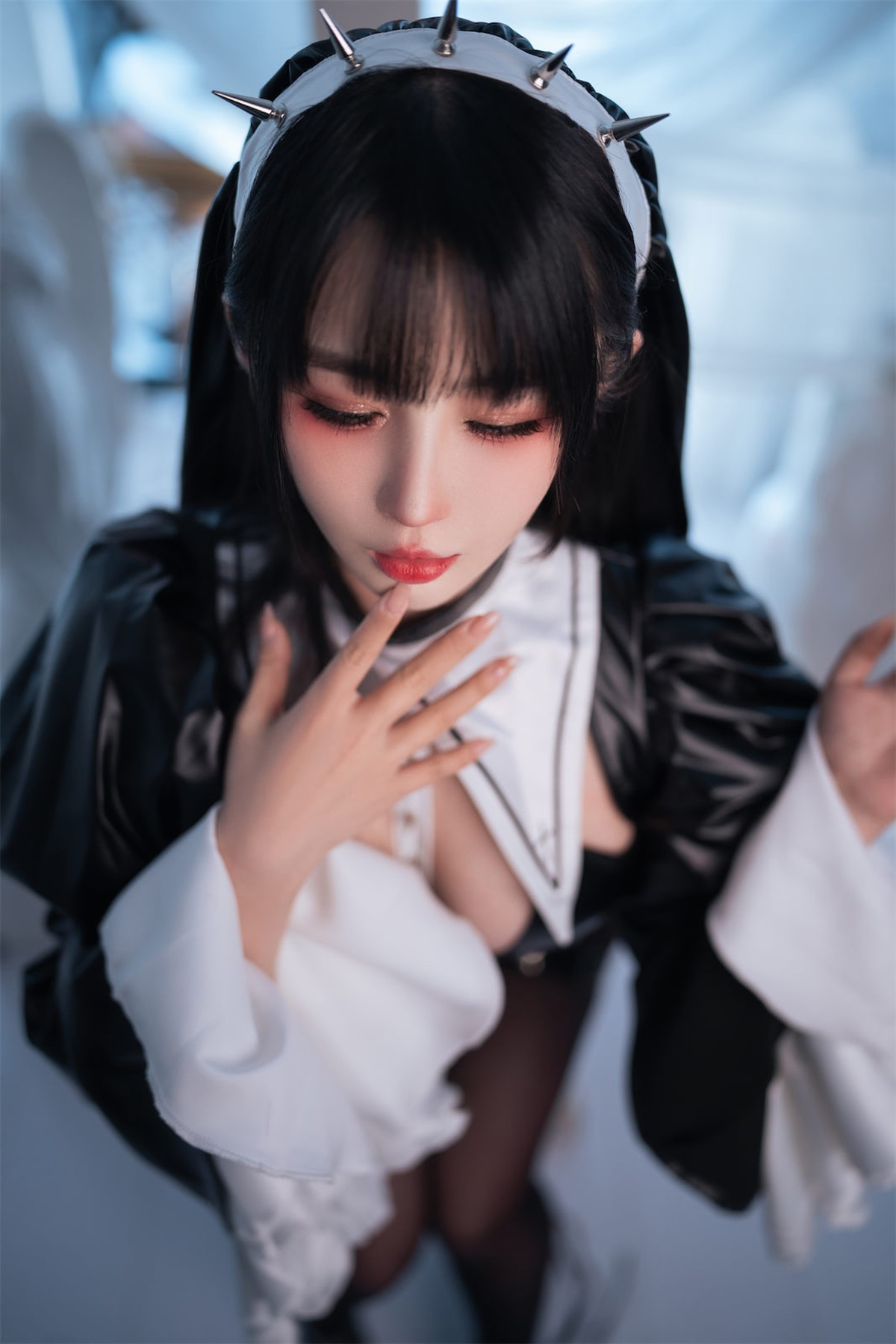 Cosplay 桜井宁宁 皮衣修女 37
