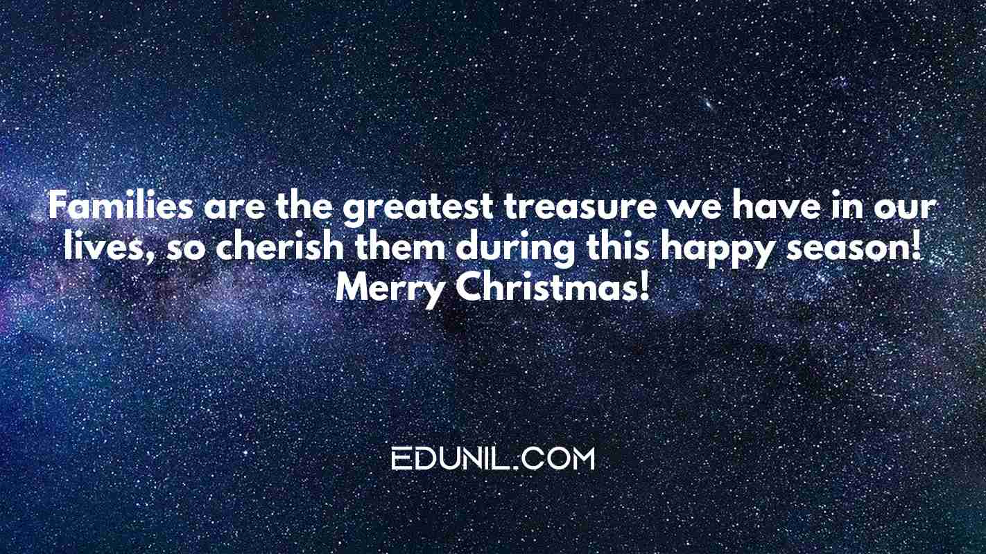 Families are the greatest treasure we have in our lives, so cherish them during this happy season! Merry Christmas! - 
