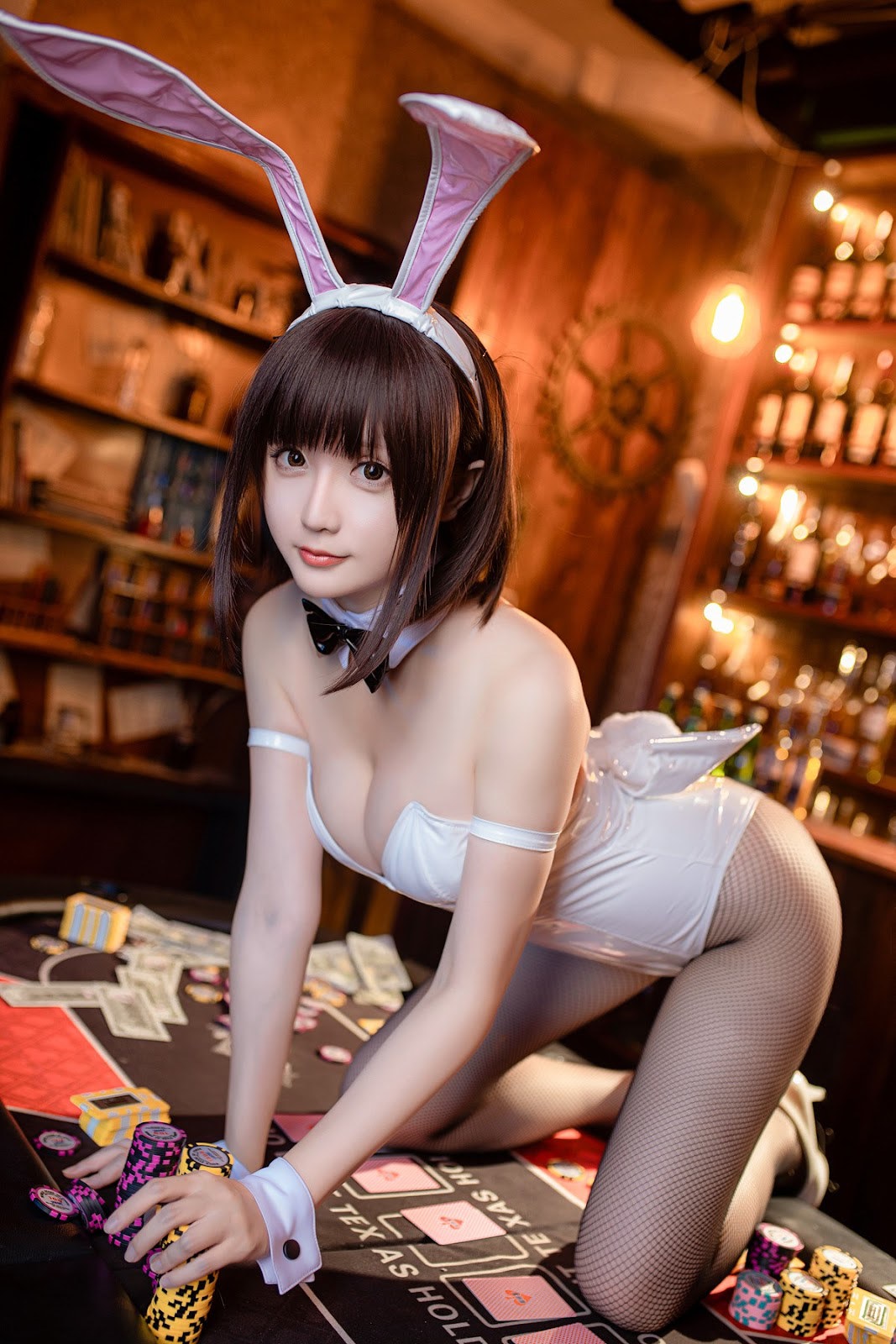 Cosplay 星之迟迟Hoshilily 加藤惠 兔女郎 12