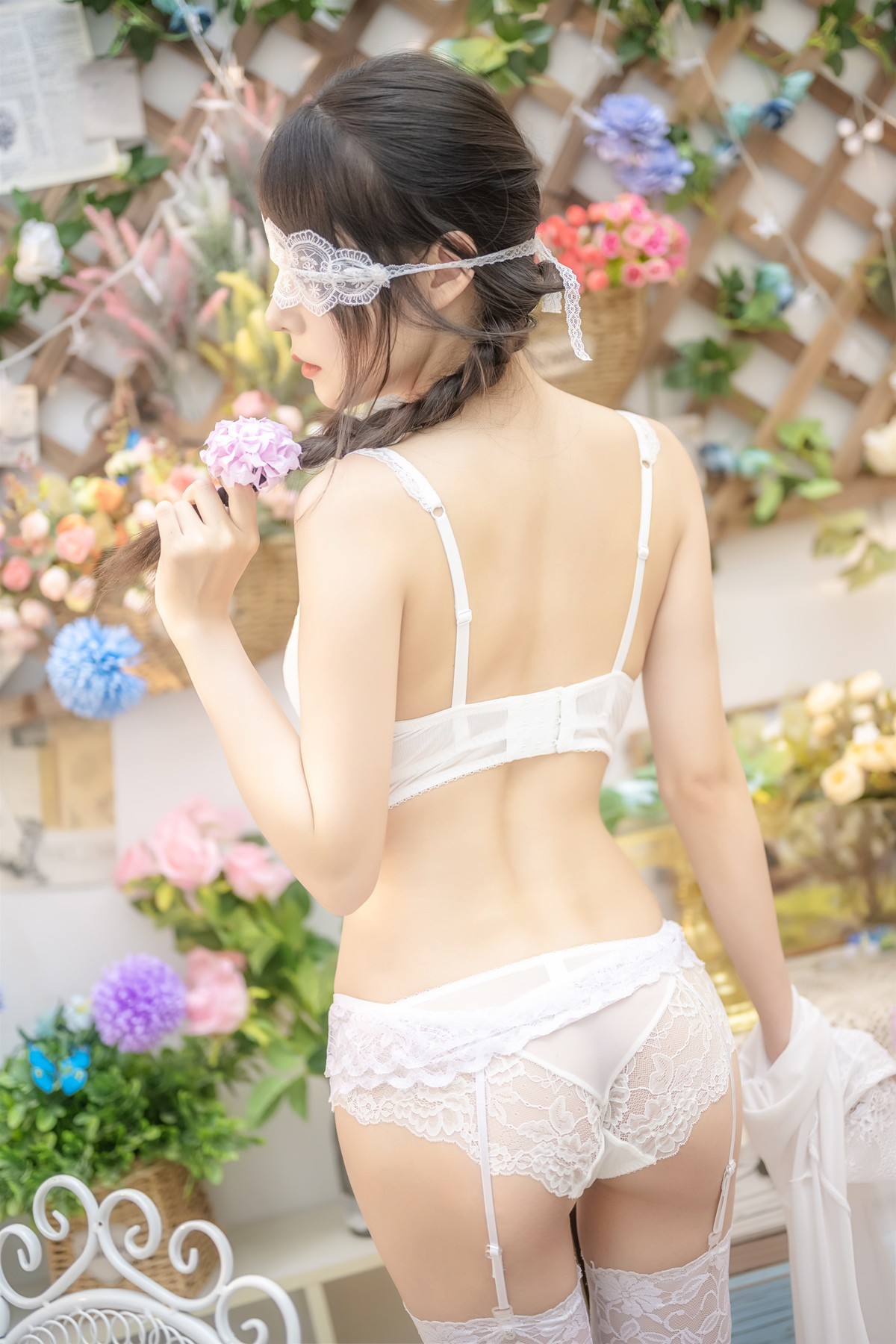 香草喵露露写真 Cosplay 白色玫瑰 12