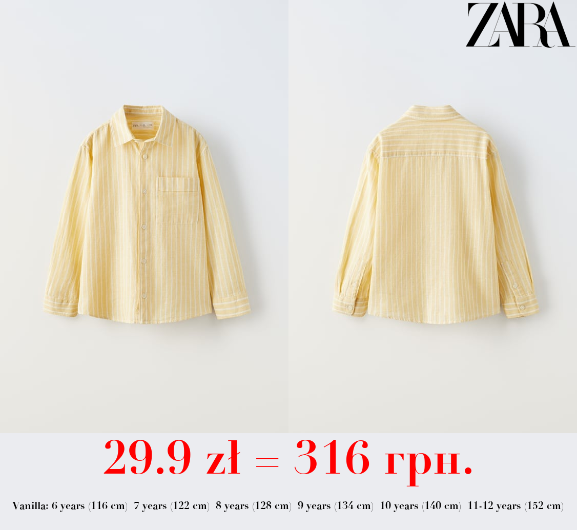 STRIPED LINEN BLEND SHIRT