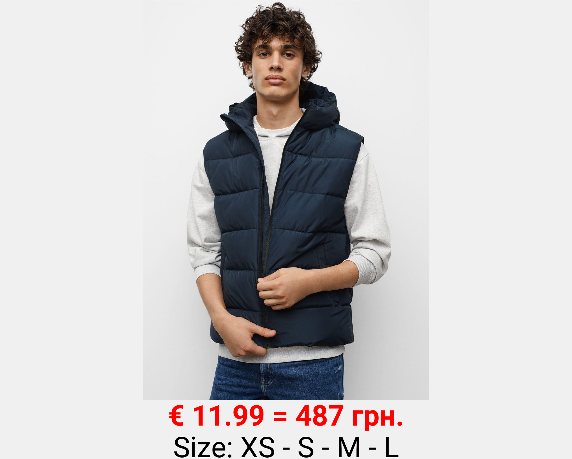 Chaleco capucha plumas