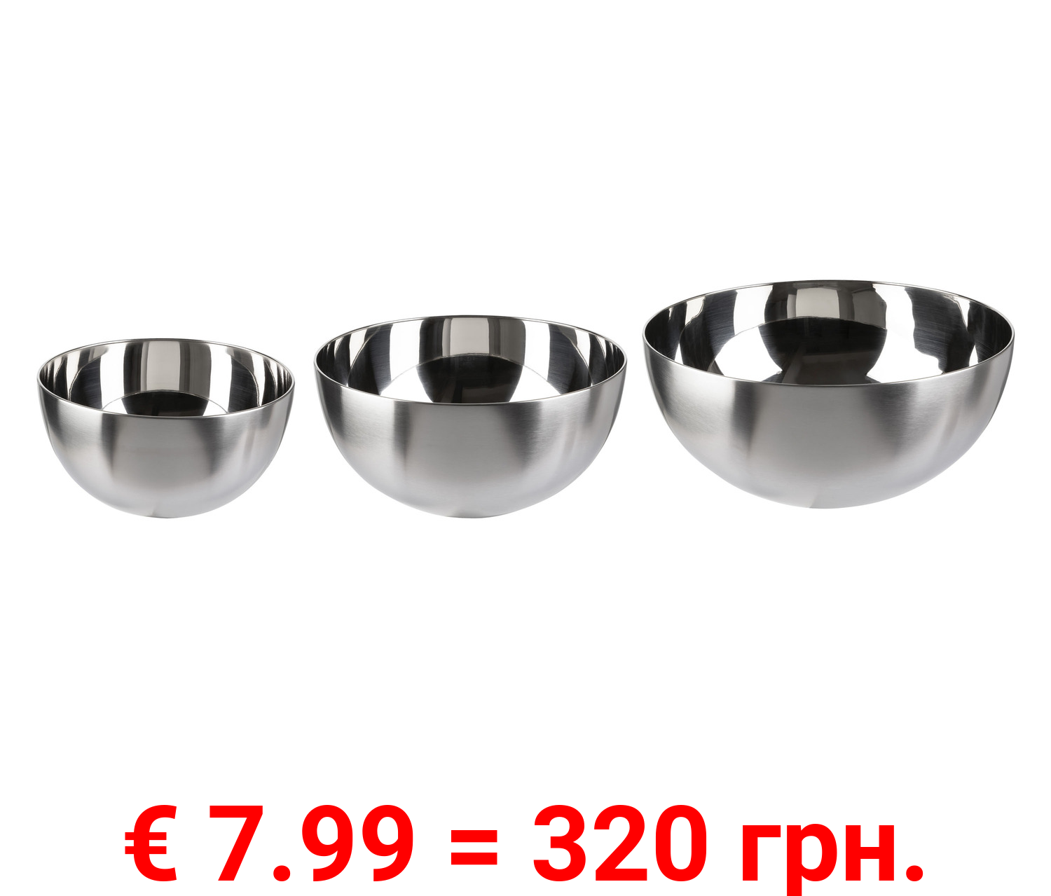 ERNESTO® Edelstahl-Schüssel-Set, 3-teilig