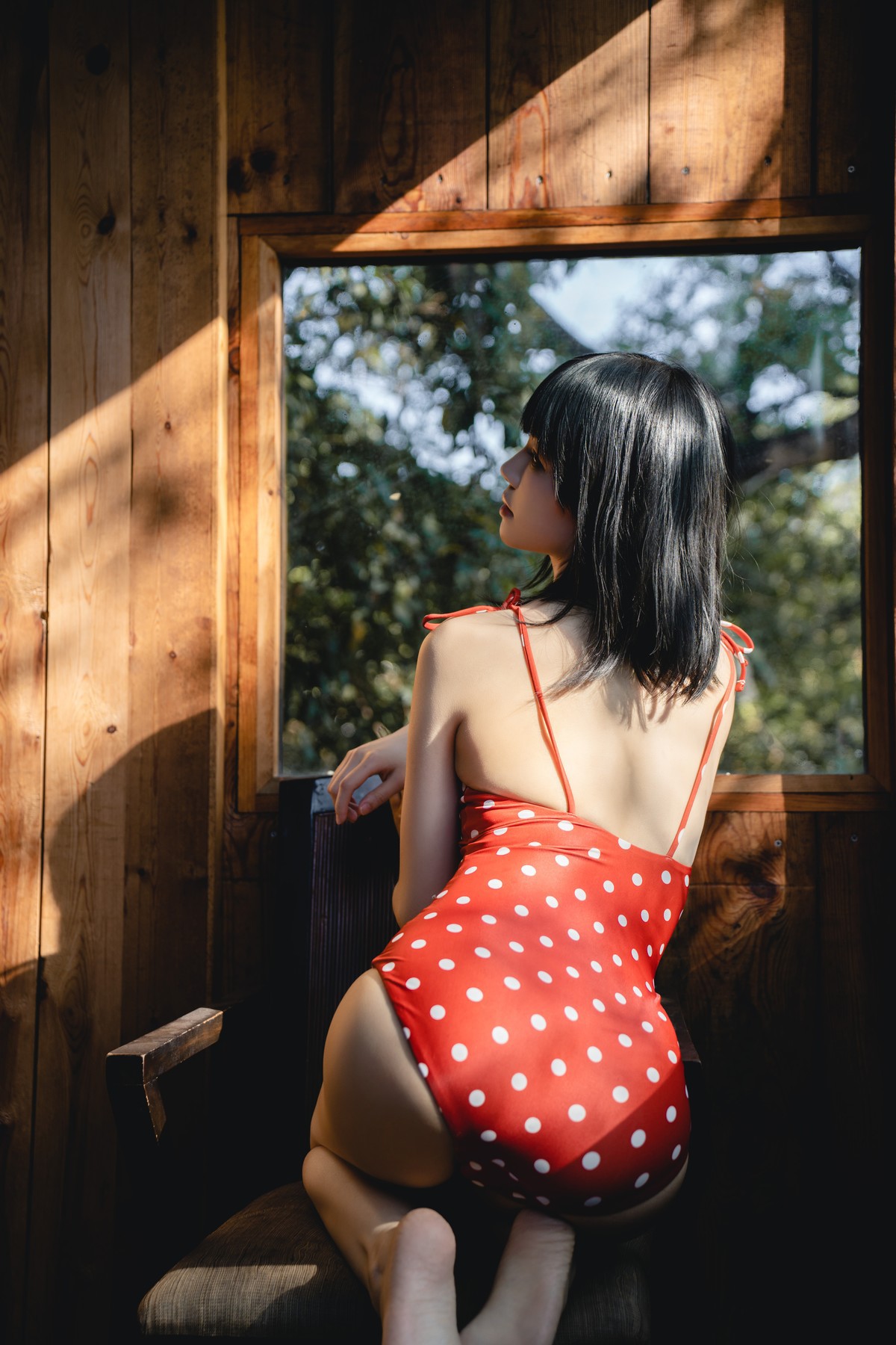 Cosplay 桜桃喵 红波点 Red Polka Dot 1