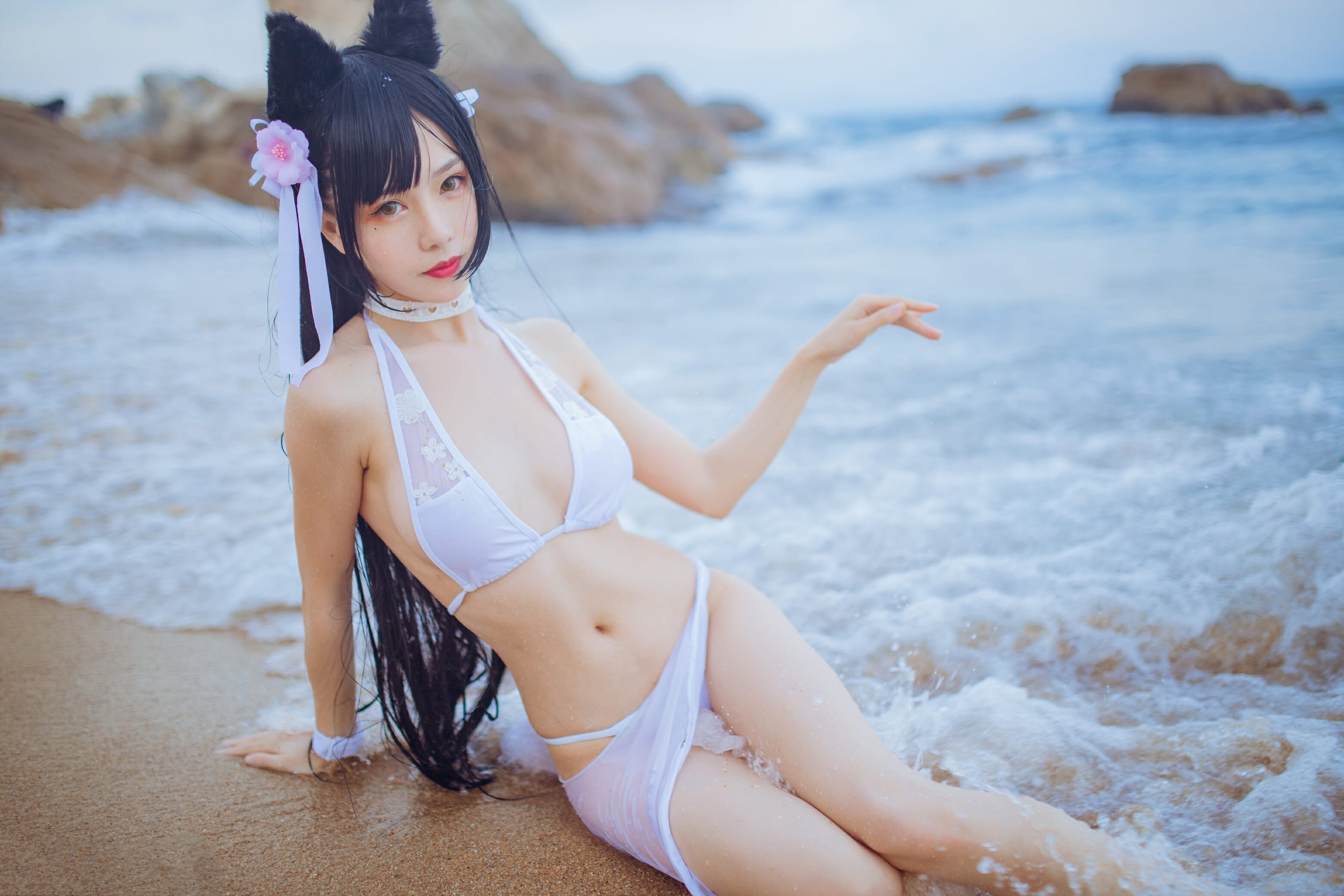 抖娘利世-碧蓝航线高雄 爱宕泳装[41P] 31