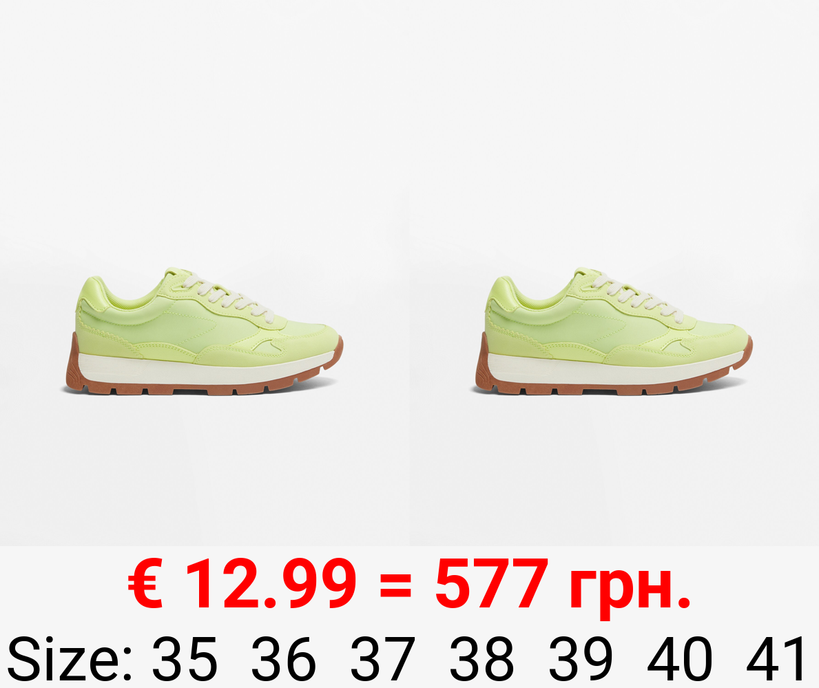 Sneakers with track soles