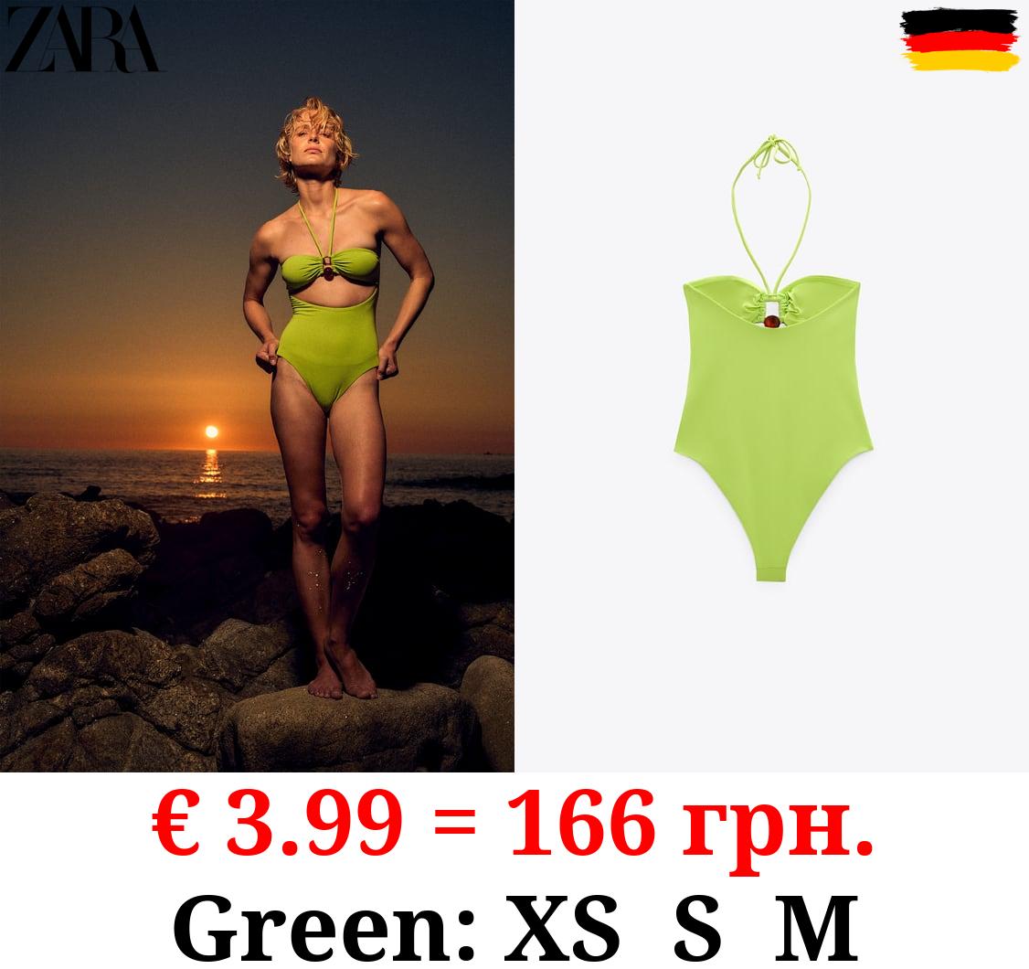 BANDEAU SWIMSUIT WITH BEAD