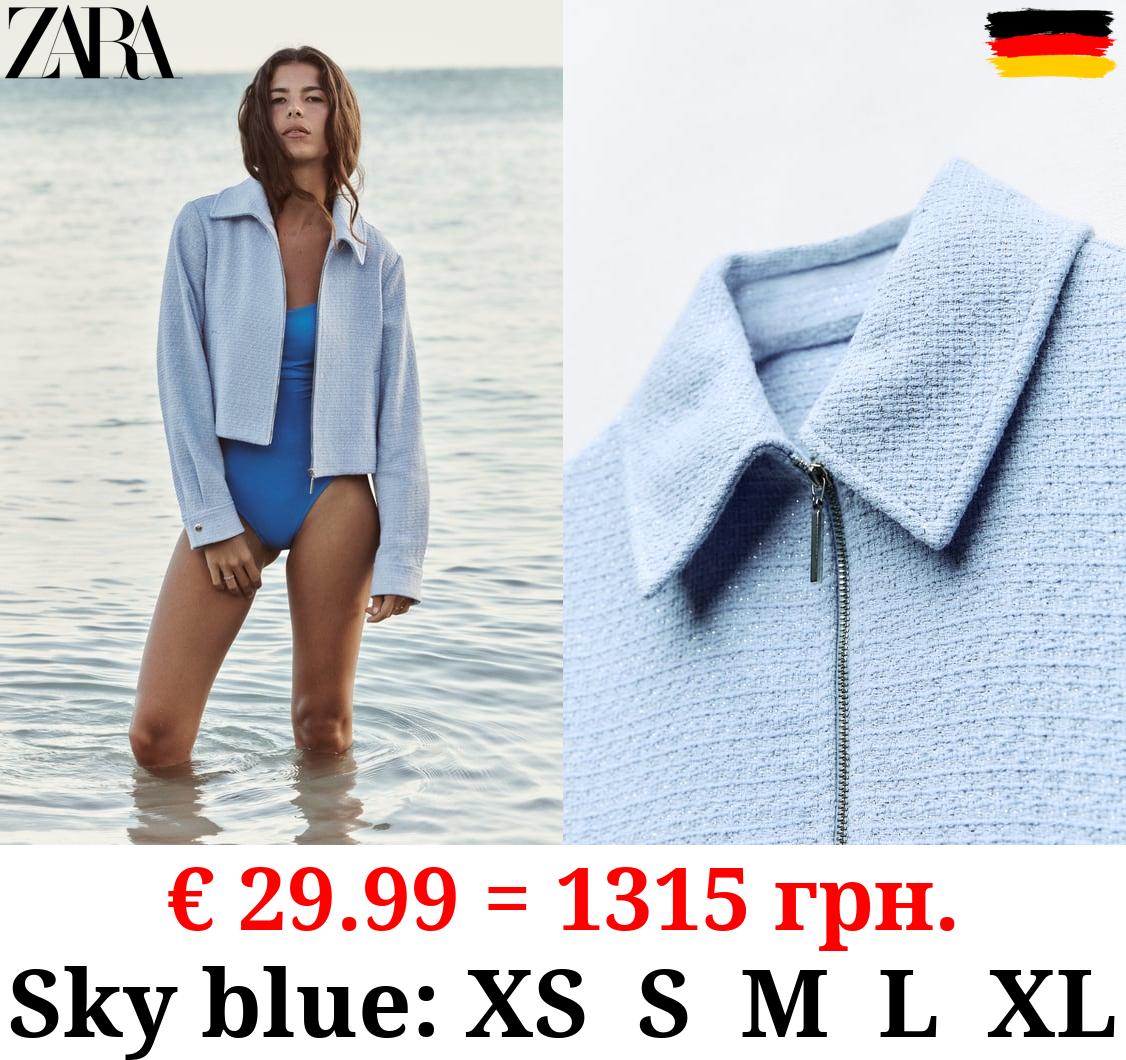 METALLIC THREAD TEXTURED JACKET